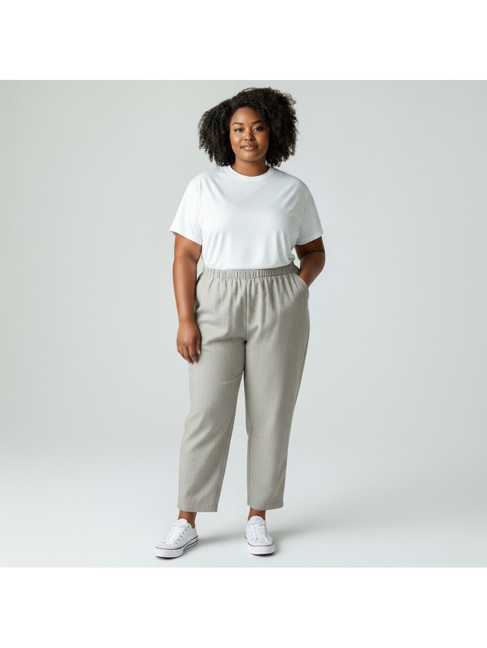Briggs New York Dress Pants Women 20W Plus Gray High Rise Flat Front Pockets